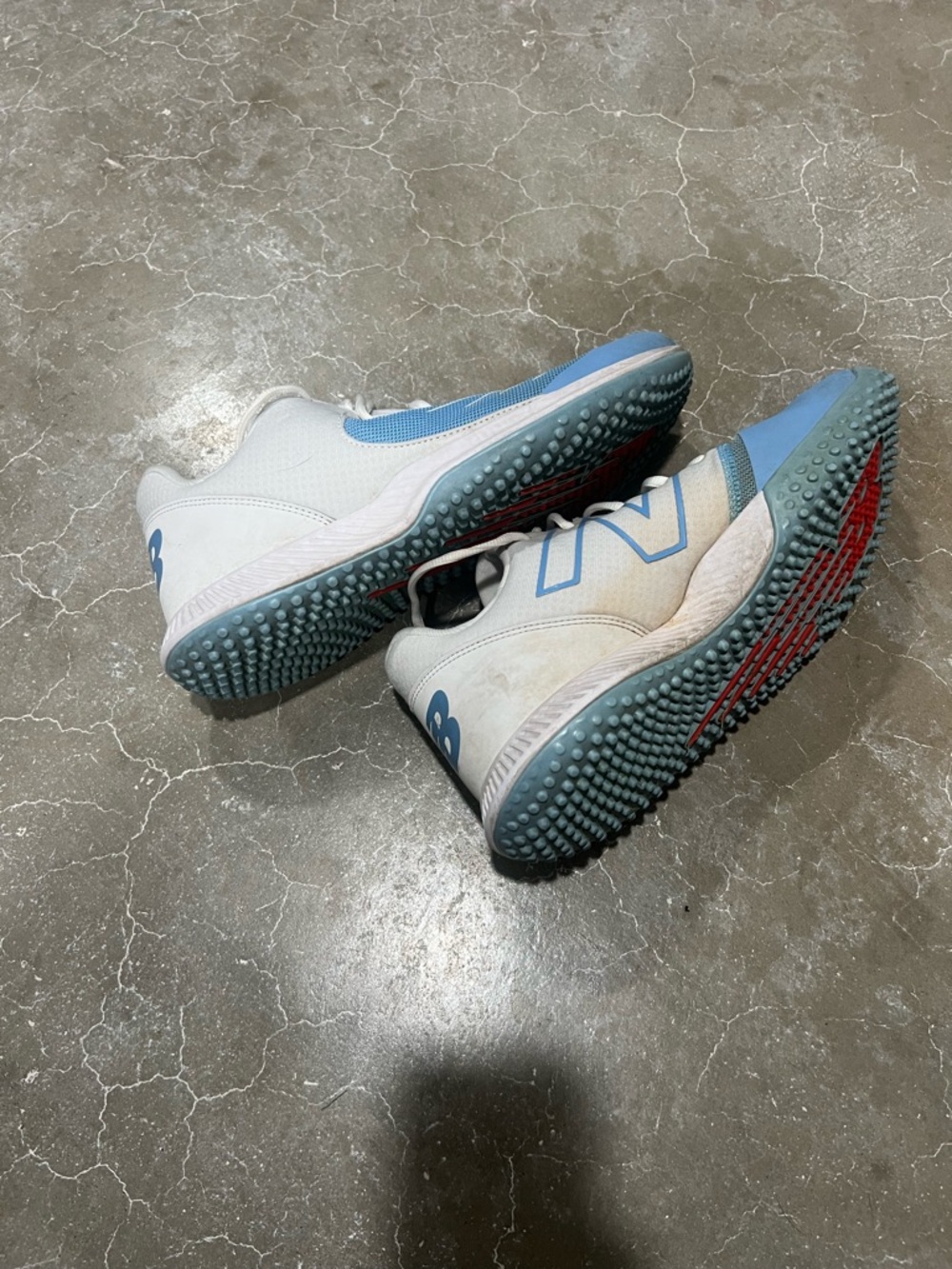 New Balance Sky Blue and White Turf Shoes - Picture 3 of 4